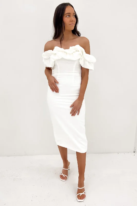 Corina Midi Dress White