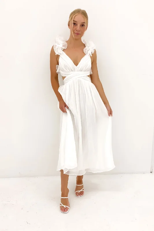 Faith Midi Dress White