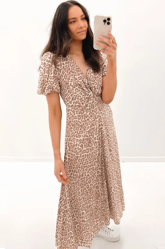 Halli Midi Dress Leopard