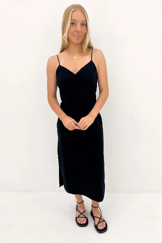 Hemp Midi Dress Black