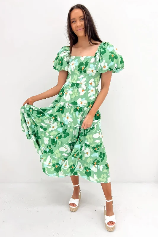 Laren Midi Dress Green