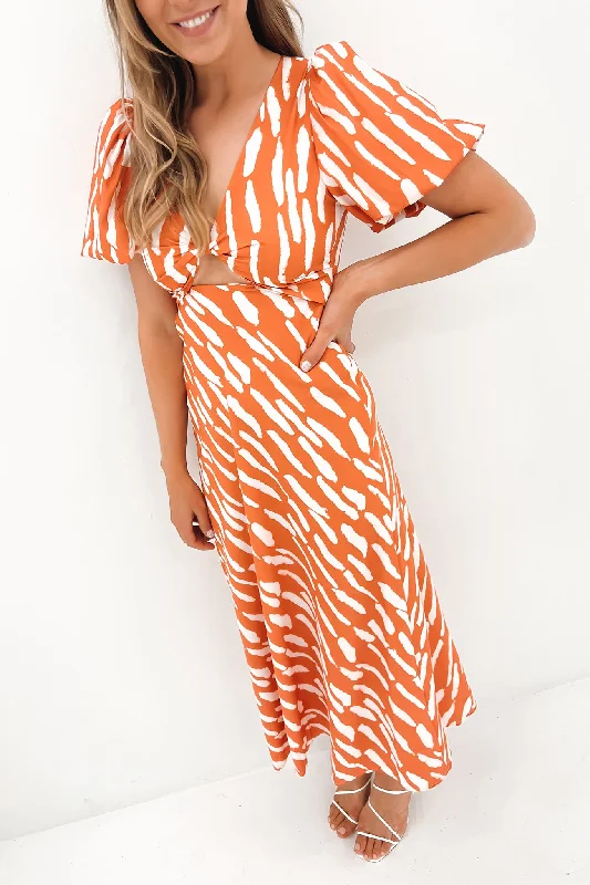 Noah Midi Dress Orange