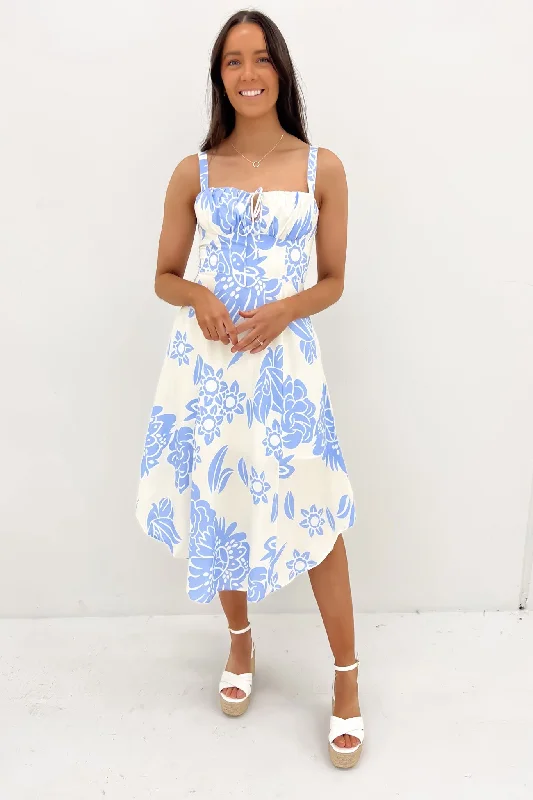 Scout Midi Dress Blue Cream