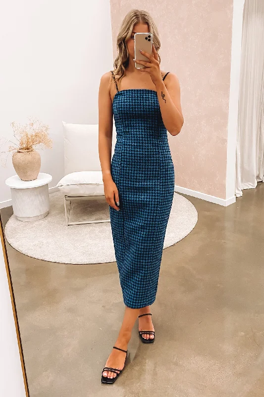 Static Midi Dress Houndstooth