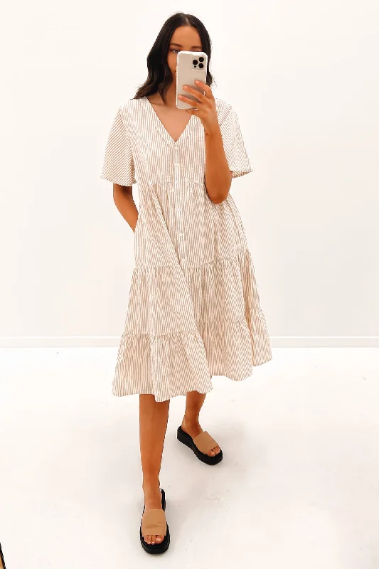 Summer Midi Dress Latte