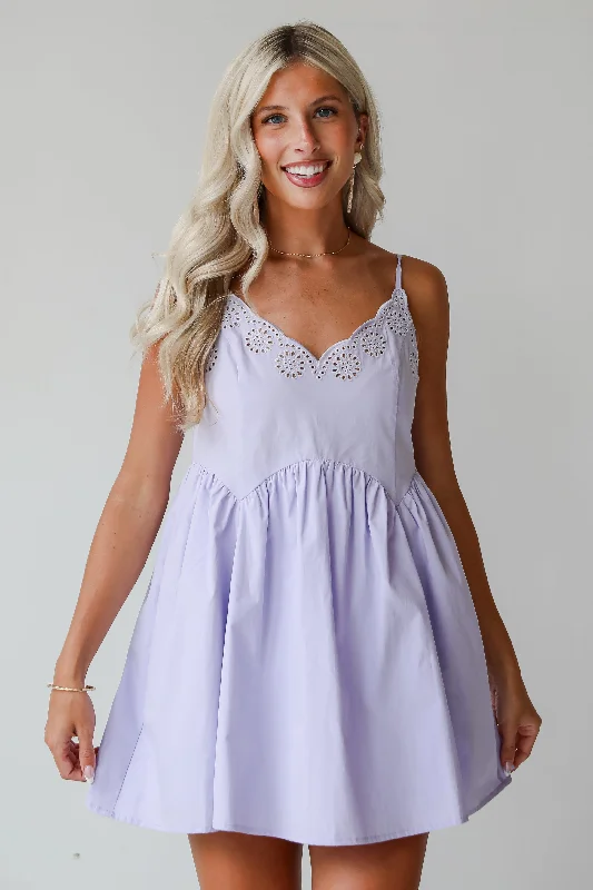 FINAL SALE - Sweetly Darling Eyelet Mini Dress