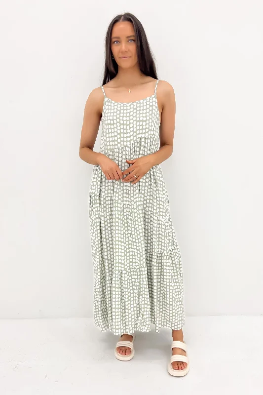 Waylon Midi Dress Sage Pebble