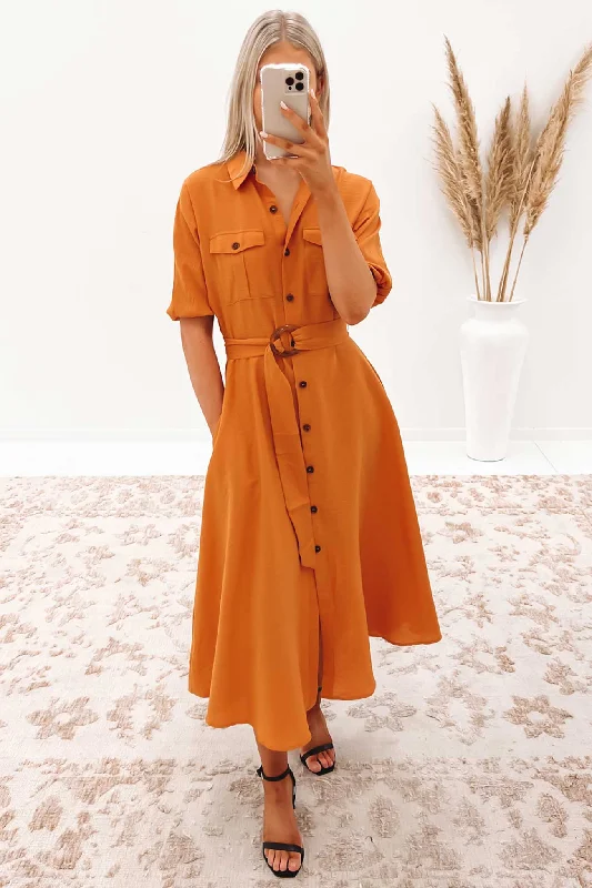 Ximena Midi Dress Orange