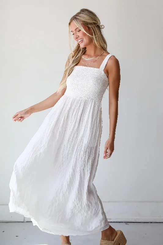 FINAL SALE - Compelling Perfection White Maxi Dress