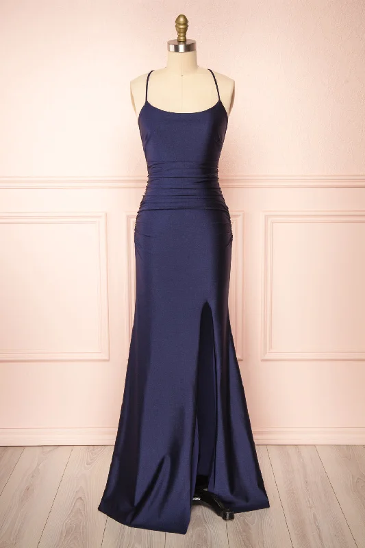 Sonia Navy | Mermaid Maxi Dress w/ Slit