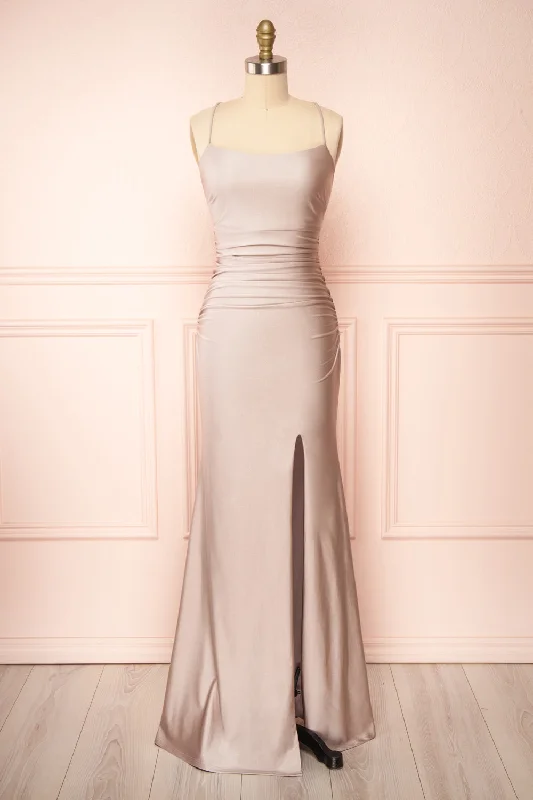 Sonia Taupe | Mermaid Maxi Dress w/ Slit