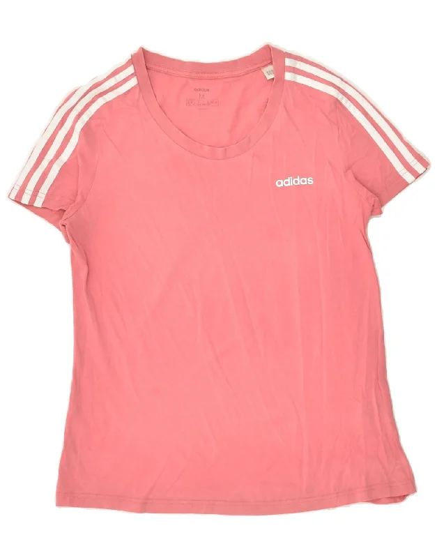 ADIDAS Womens T-Shirt Top UK 12/14 Medium Pink Cotton