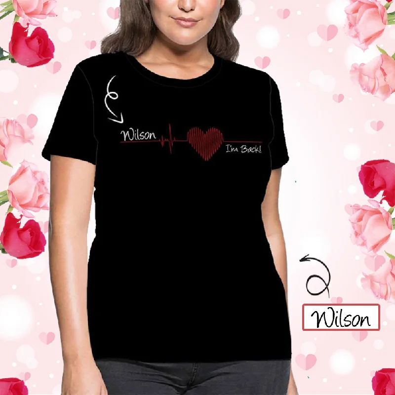 Custom Name Love Curve Women's All Over Print T-shirt