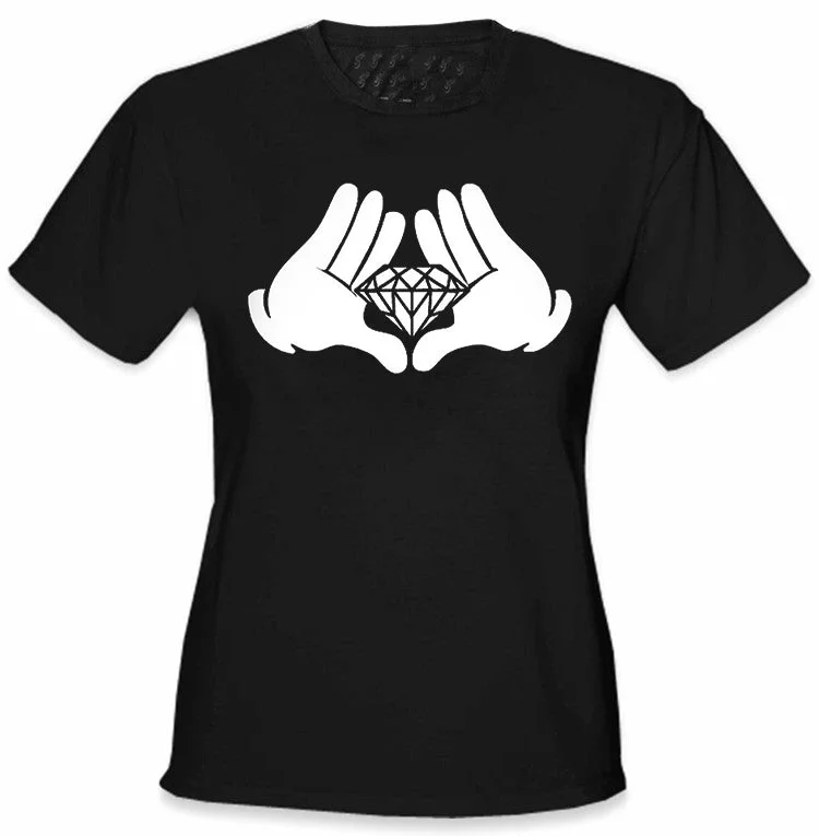 Diamond Cartoon Hands Girl's T-Shirt