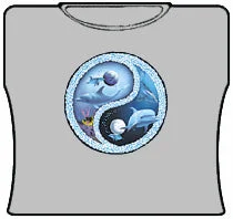 Dolphin Ying Yang Girls T-Shirt (Grey)