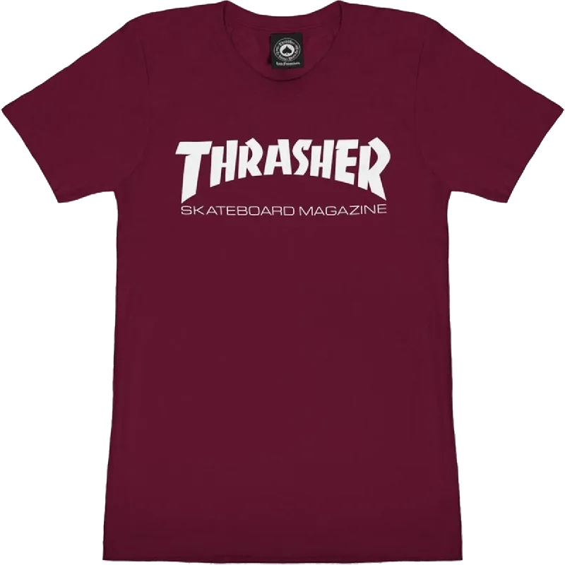 Thrasher Mag Logo Girls T-Shirt - Size: LARGE Maroon