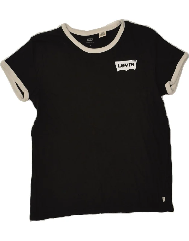 LEVI'S Womens T-Shirt Top UK 14 Medium Black