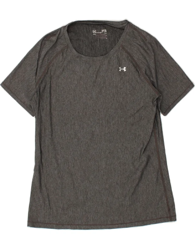 UNDER ARMOUR Womens T-Shirt Top UK 14 Large Grey Flecked