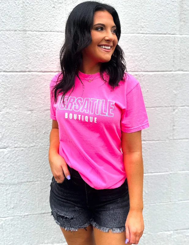 Versatile Boutique Logo SS Tee Neon Pink