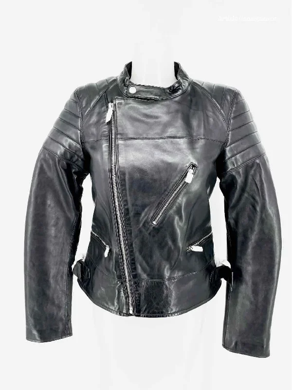 BLK DNM Size XS Black Leather Moto Jacket