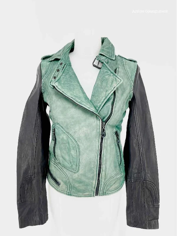 DOMA Black/Green Moto Size S Jacket