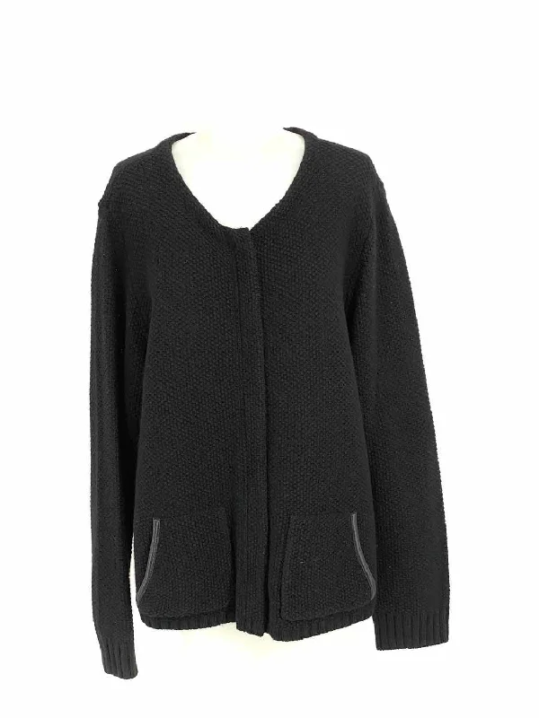 Eileen Fisher Women's Black Zip Knit Size XL Jacket