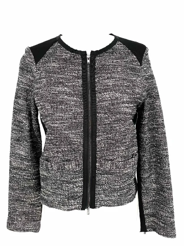 Eileen Fisher Women's Grey/black Zip Color Block Size XS Jacket