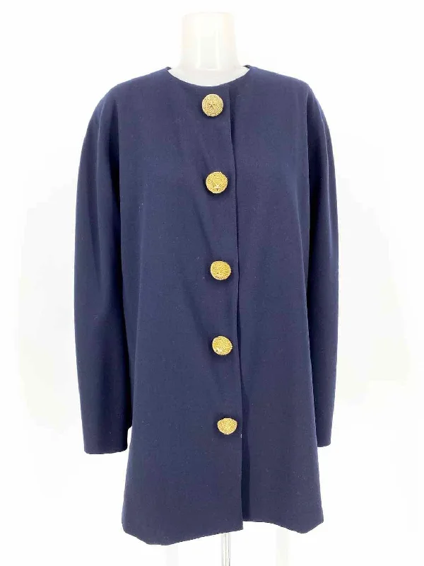 GIANFRANCO FERRE Women's Navy Boxy Wool Italy Size L Jacket