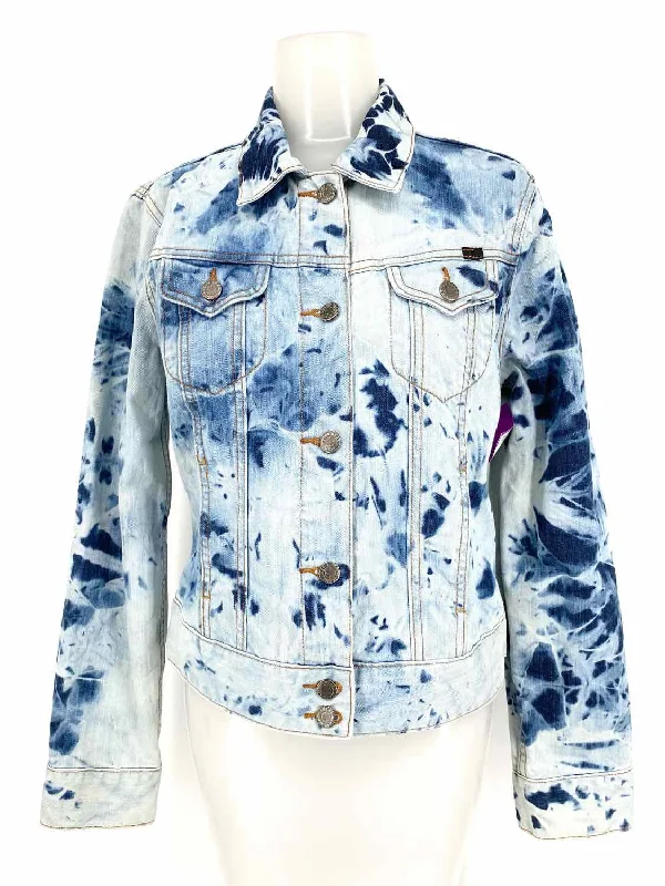 Lucky Brand Women's Light Denim Button Down Cotton Tie Dye Size S Jacket