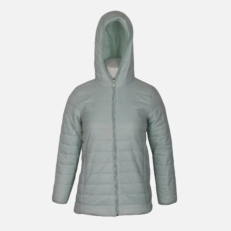 LADIES BASIC PUFFER JACKET WITH HOOD