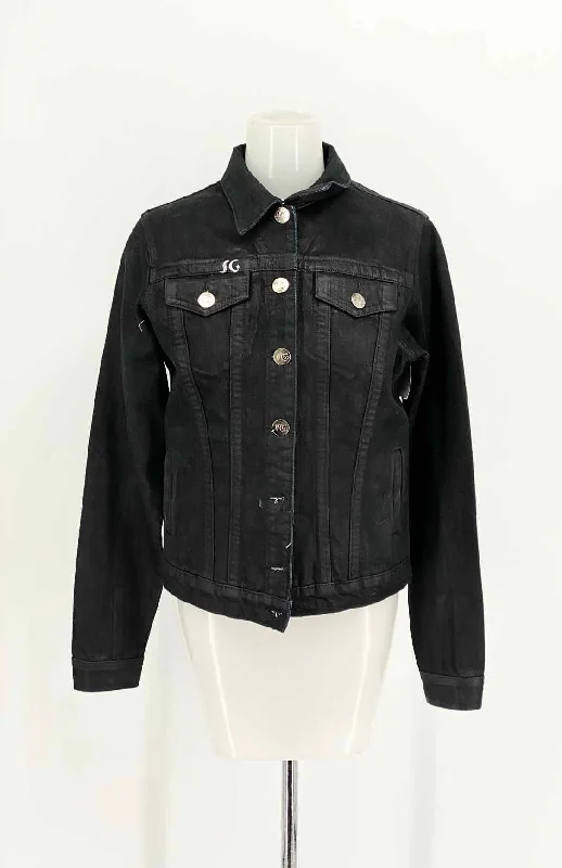 Sergio Gutierrez Size S Black/Silver Coated Denim Jacket