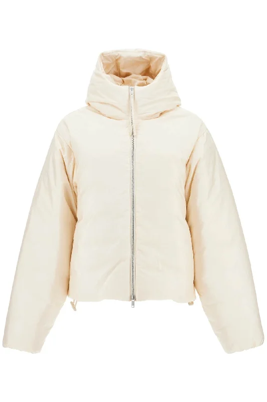 JIL SANDER short down jacket in habotai silk blend