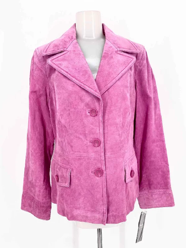 Terry Lewis Women's Mauve Button Down Leather Size M Jacket