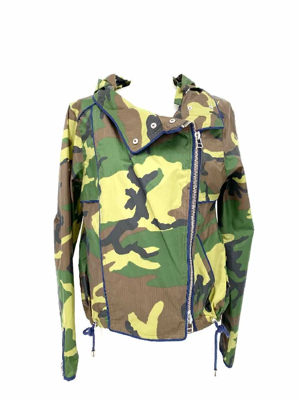 VERONICA BEARD Hero Women's Green Hooded Nylon Camoflage Size L Jacket