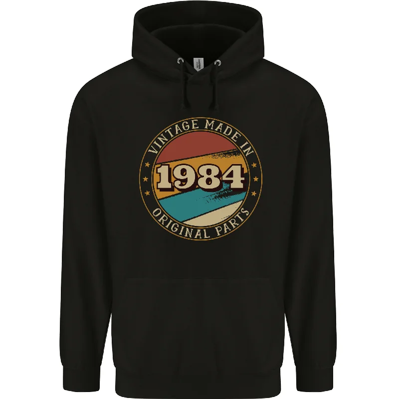 40th Birthday  Vintage Made In 1984 Mens 80% Cotton Hoodie