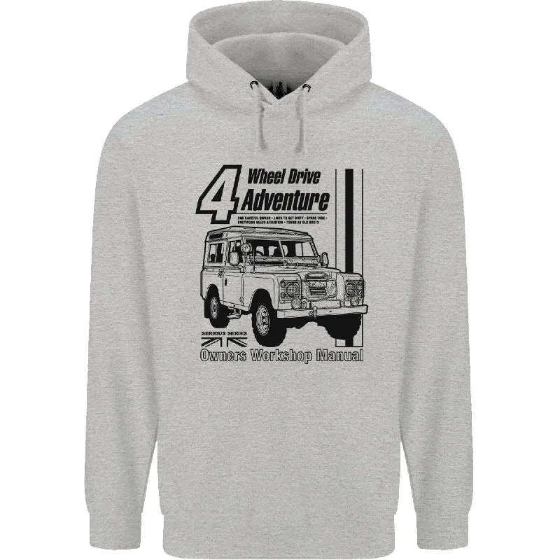 4 Wheel Drive Adventure 4X4 Off Road Mens 80% Cotton Hoodie