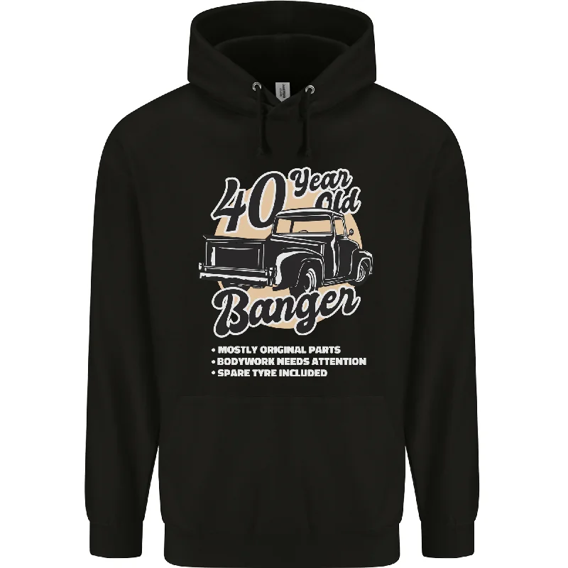 40 Year Old Banger Birthday 40th Year Old Mens 80% Cotton Hoodie