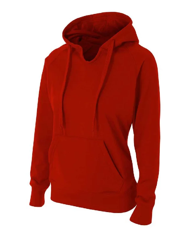 A4 NW4245 Womens Tech Fleece Hoodie - Scarlet