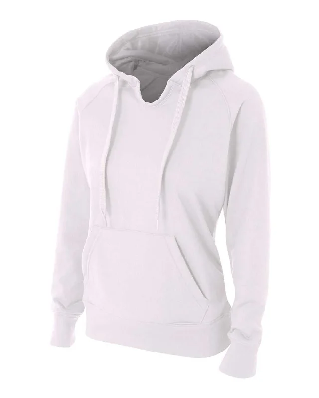 A4 NW4245 Womens Tech Fleece Hoodie - White