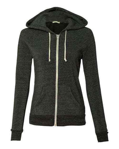 Alternative 9573 Womens Adrian Eco-Fleece Full-Zip Hooded Sweatshirt - Eco Black