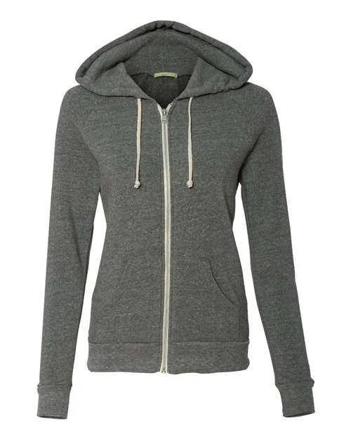 Alternative 9573 Womens Adrian Eco-Fleece Full-Zip Hooded Sweatshirt - Eco Grey