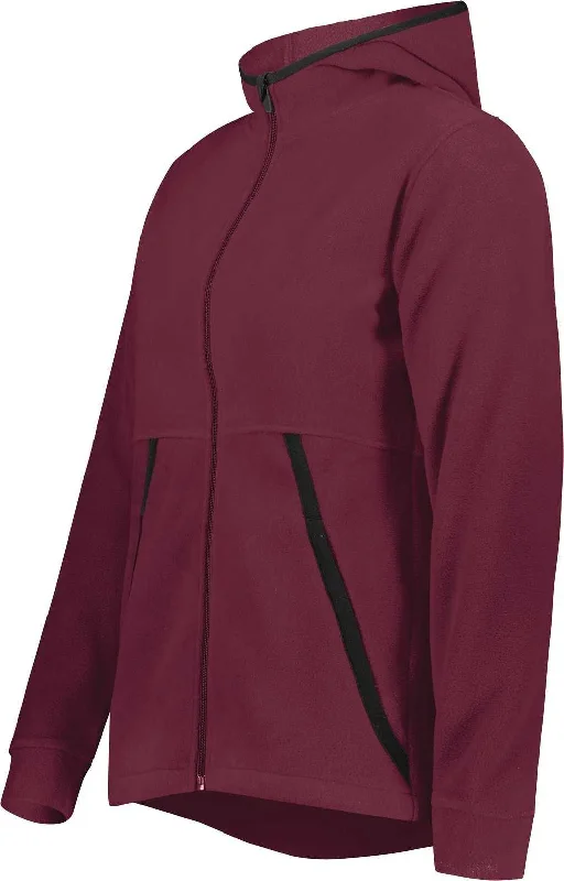 Augusta 6860 Ladies Chill Fleece 2.0 Full Zip Hoodie - Maroon (Hlw)