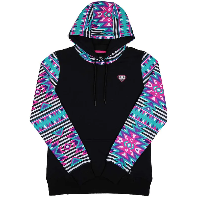 Hooey Women's Rope Like a Girl Aztec Accent Hoodie