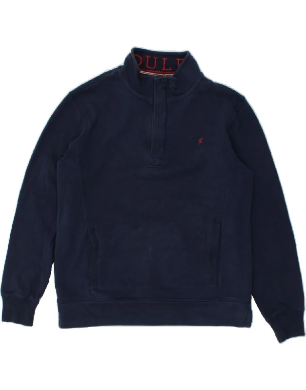 JOULES Mens Zip Neck Sweatshirt Jumper Medium Navy Blue Cotton