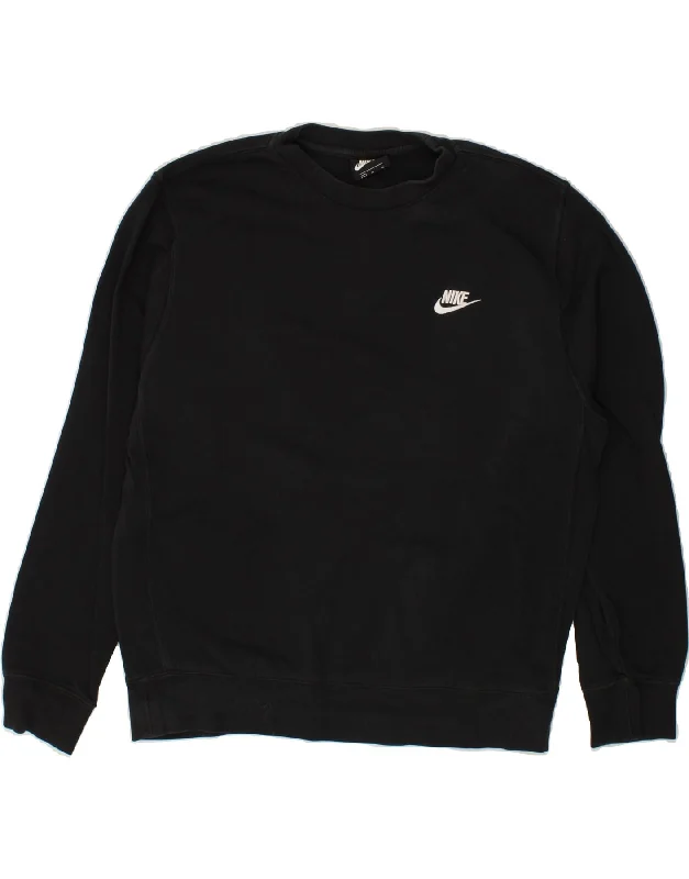 NIKE Mens Sweatshirt Jumper Medium Black Cotton