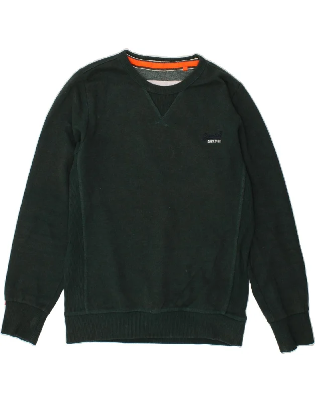 SUPERDRY Mens Sweatshirt Jumper Medium Green Cotton