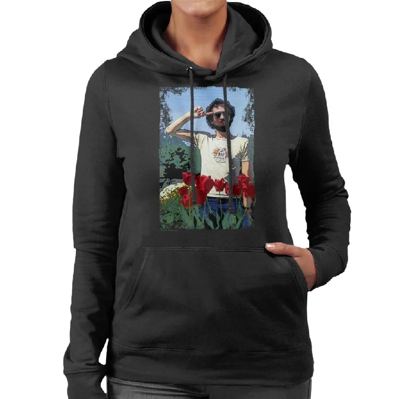 TV Times Comedian Kenny Everett Saluting In A Flowerbed Women's Hooded Sweatshirt