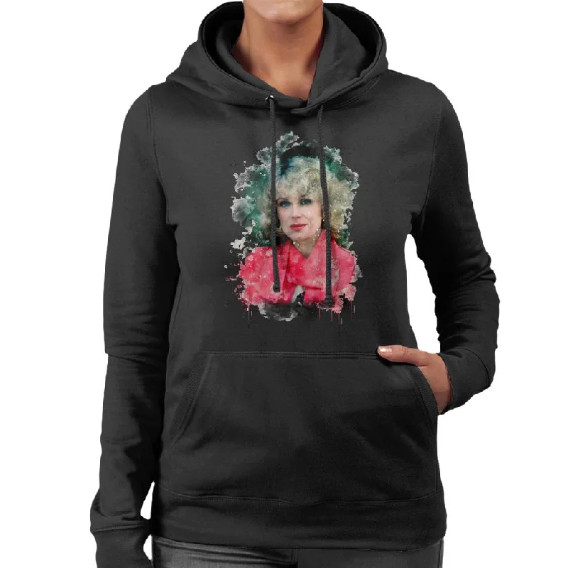 TV Times Joanna Lumley Paint Splatter Women's Hooded Sweatshirt