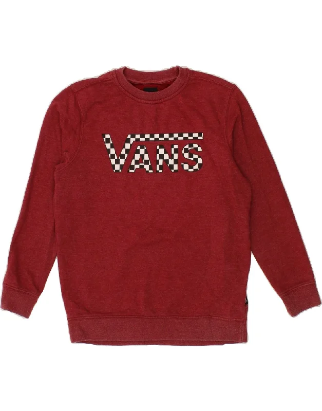 VANS Womens Graphic Sweatshirt Jumper UK 14 Large Red Cotton