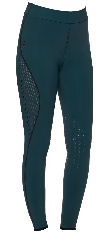 High Waist Perforated Insert Leggings Green